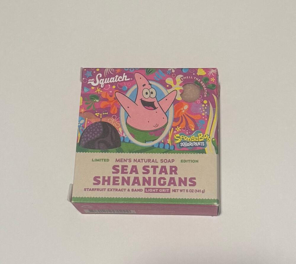 Dr. Squatch SpongeBob Sea Star Shenanigans Soap - Light Grit (New Sealed)